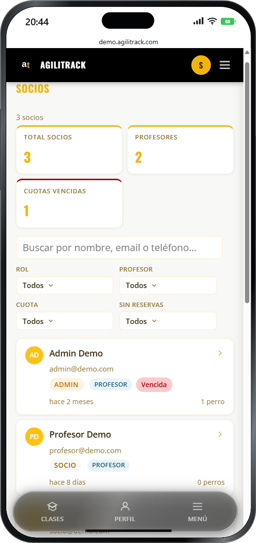 Listado de alumnos con su seguimiento